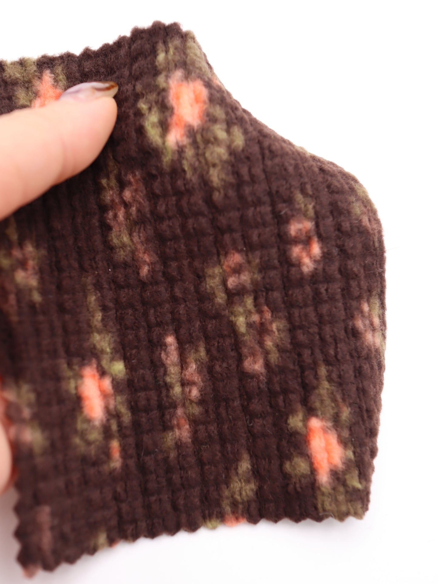 【25AW-171】花柄プリントランダムプリーツ加工起毛天竺ニット　/0.5ｙあたり=～1135円