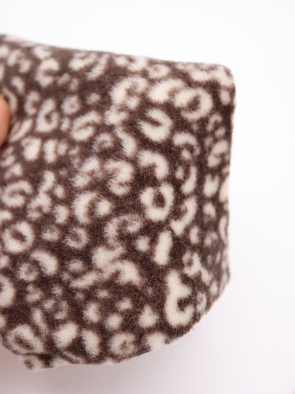 【25AW-0166】ヒョウ柄プリントふわふわ起毛ニット　/0.5ｙあたり=～890円