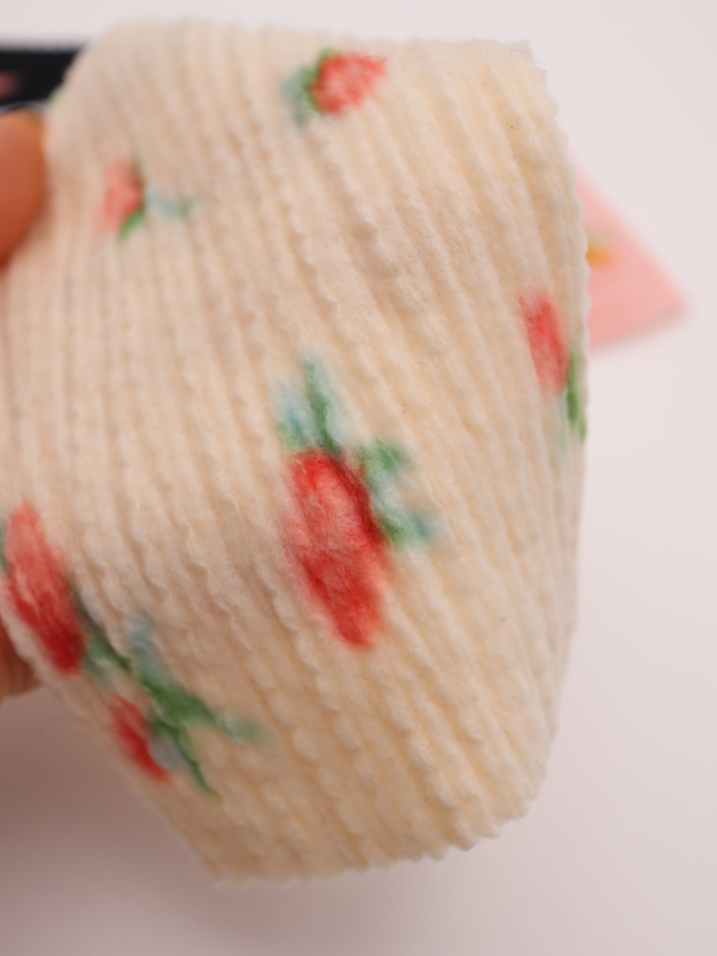 【25AW-160】小花柄プリーツ加工起毛天竺ニット　/0.5ｙあたり=～1125円