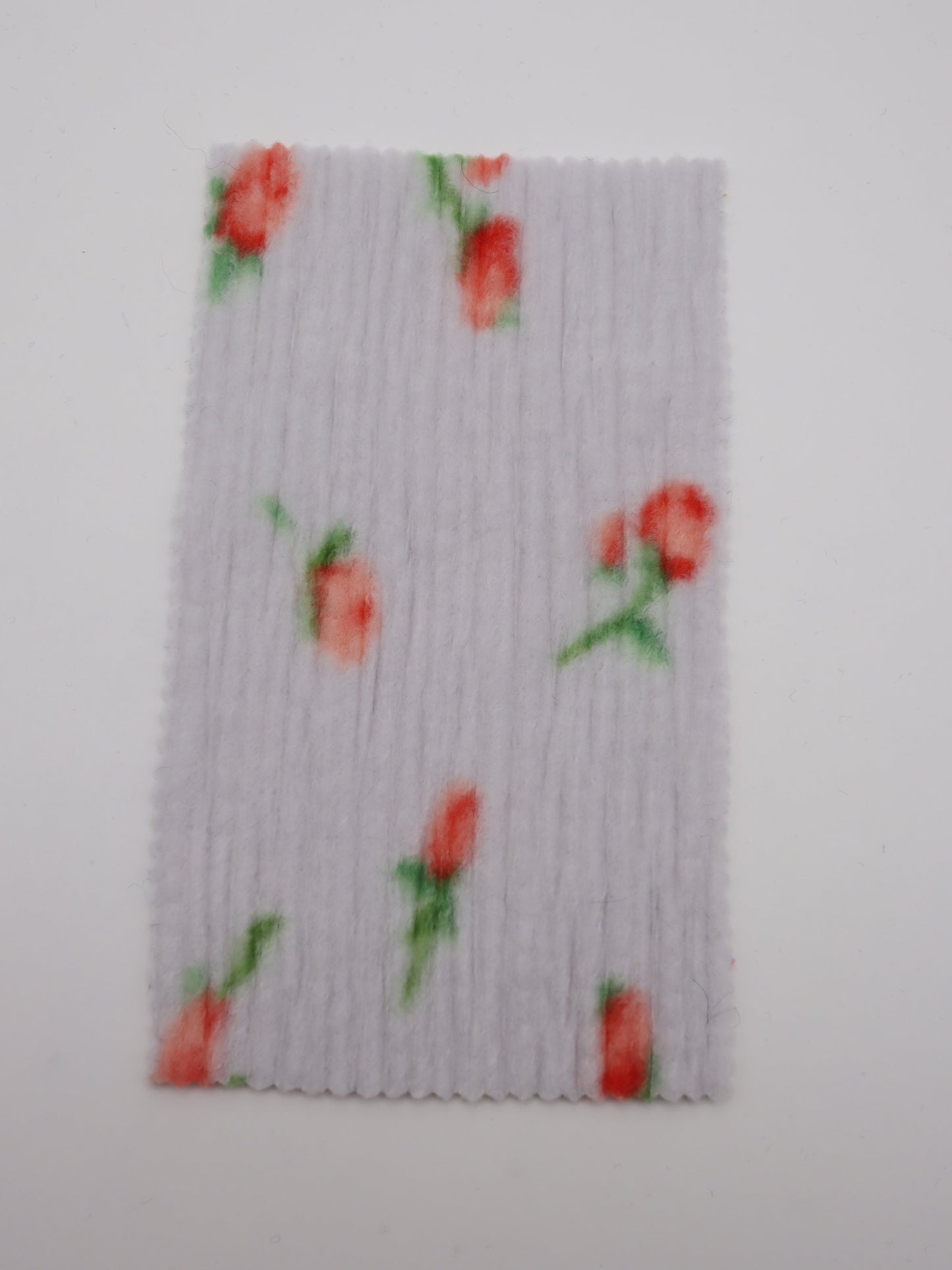 【25AW-160】小花柄プリーツ加工起毛天竺ニット　/0.5ｙあたり=～1125円