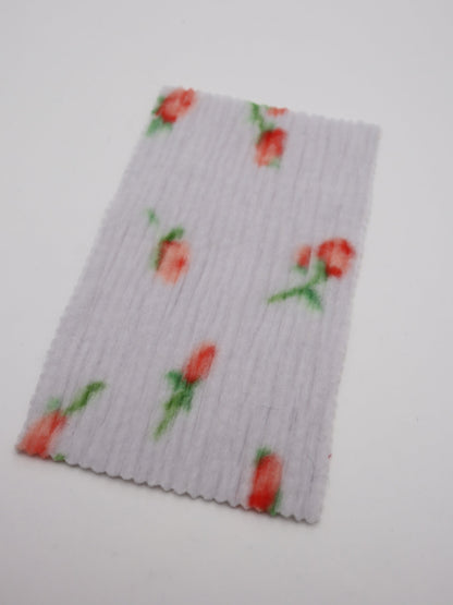 【25AW-160】小花柄プリーツ加工起毛天竺ニット　/0.5ｙあたり=～1125円