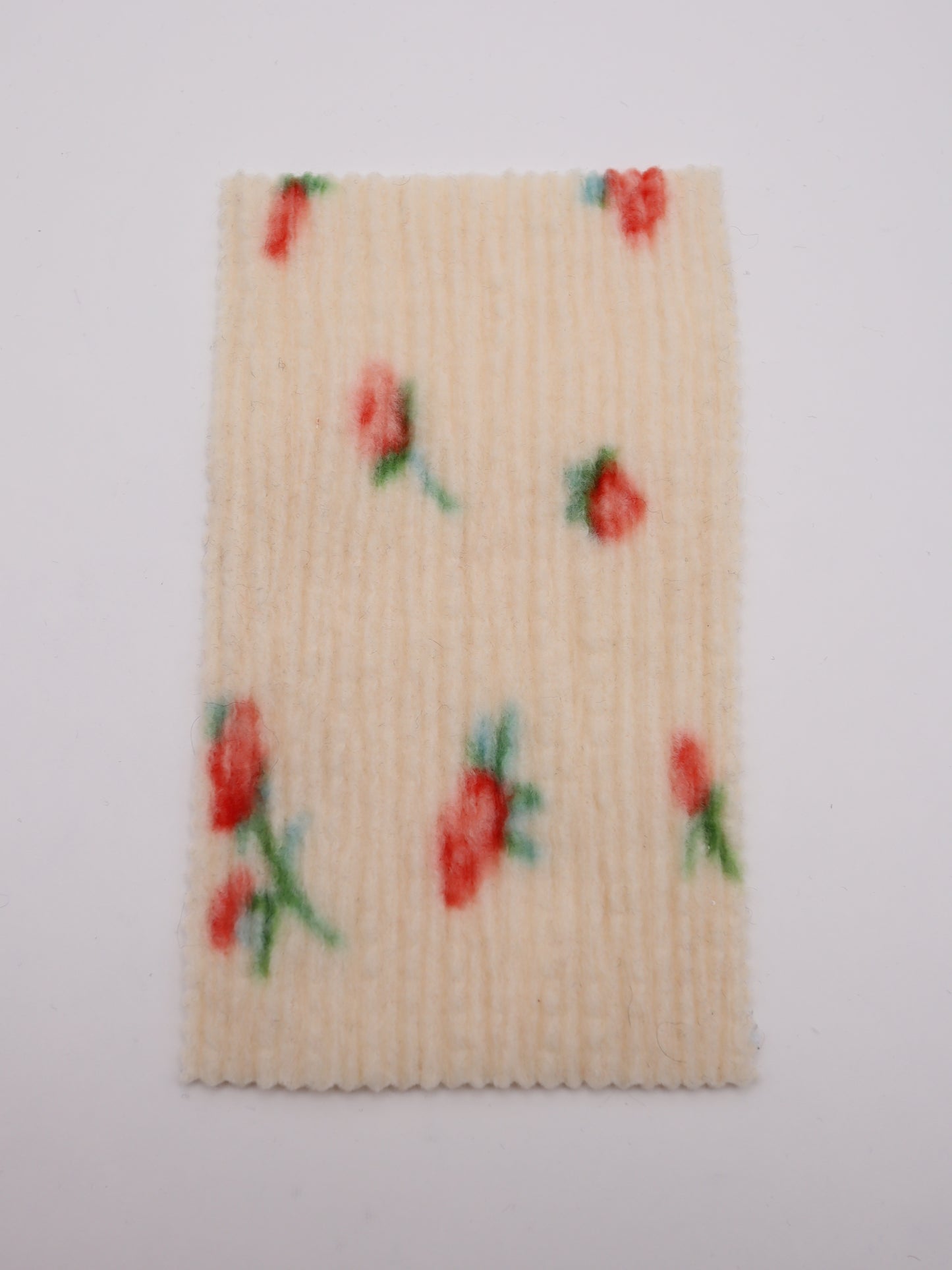 【25AW-160】小花柄プリーツ加工起毛天竺ニット　/0.5ｙあたり=～1125円