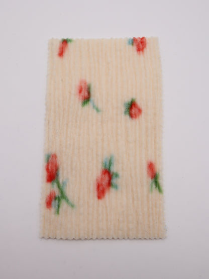 【25AW-160】小花柄プリーツ加工起毛天竺ニット　/0.5ｙあたり=～1125円