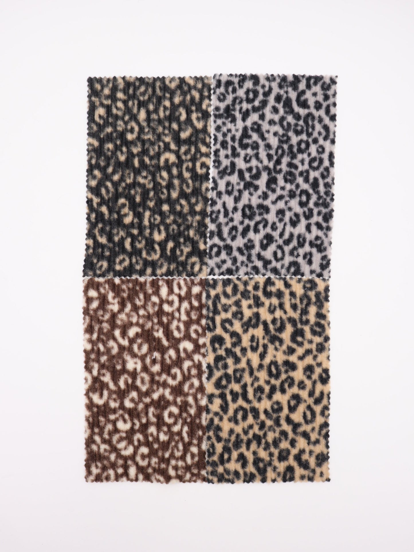 【25AW-167】プチヒョウ柄プリントランダムプリーツ加工起毛天竺ニット　/0.5ｙあたり=～1125円