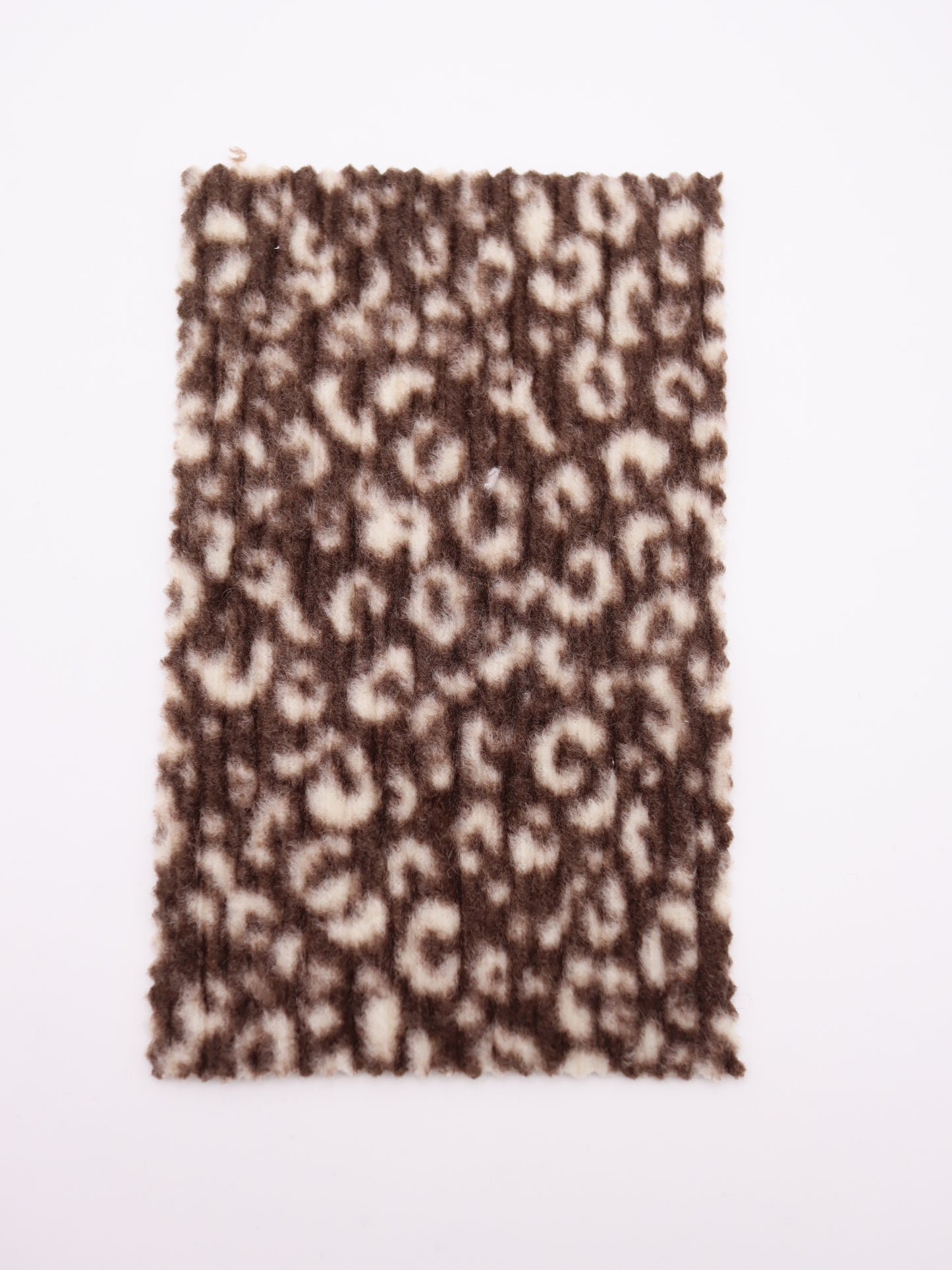 【25AW-167】プチヒョウ柄プリントランダムプリーツ加工起毛天竺ニット　/0.5ｙあたり=～1125円