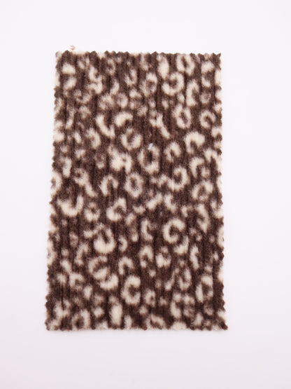 【25AW-167】プチヒョウ柄プリントランダムプリーツ加工起毛天竺ニット　/0.5ｙあたり=～1125円