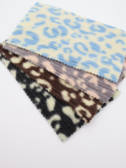 ヒョウ柄プリーツニット 全カラー 韓国生地 ハンドメイド 犬服 業務用 布通販