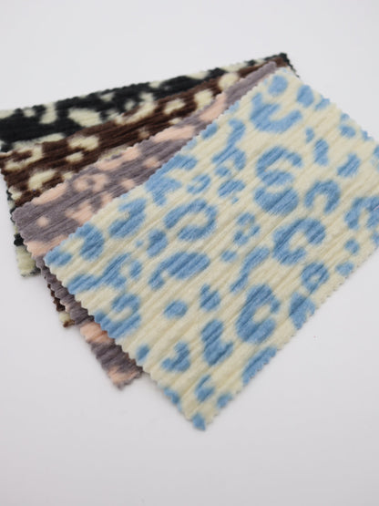 ヒョウ柄プリーツニット 全カラー 韓国生地 ハンドメイド 犬服 業務用 布通販