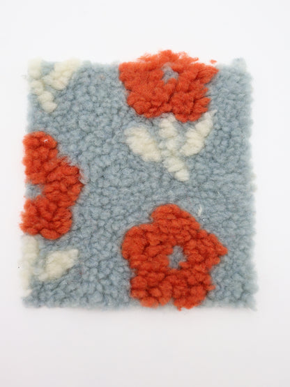 レトロリーフフラワーボア グレー　プロ作家向け 犬服製作用ボア布地