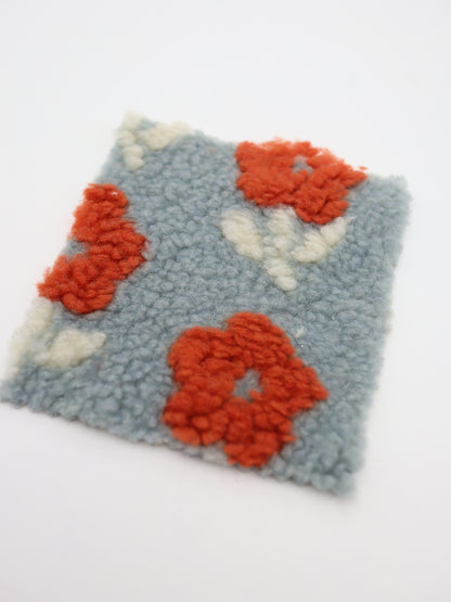 レトロリーフフラワーボア グレー　プロ作家向け 犬服製作用ボア布地