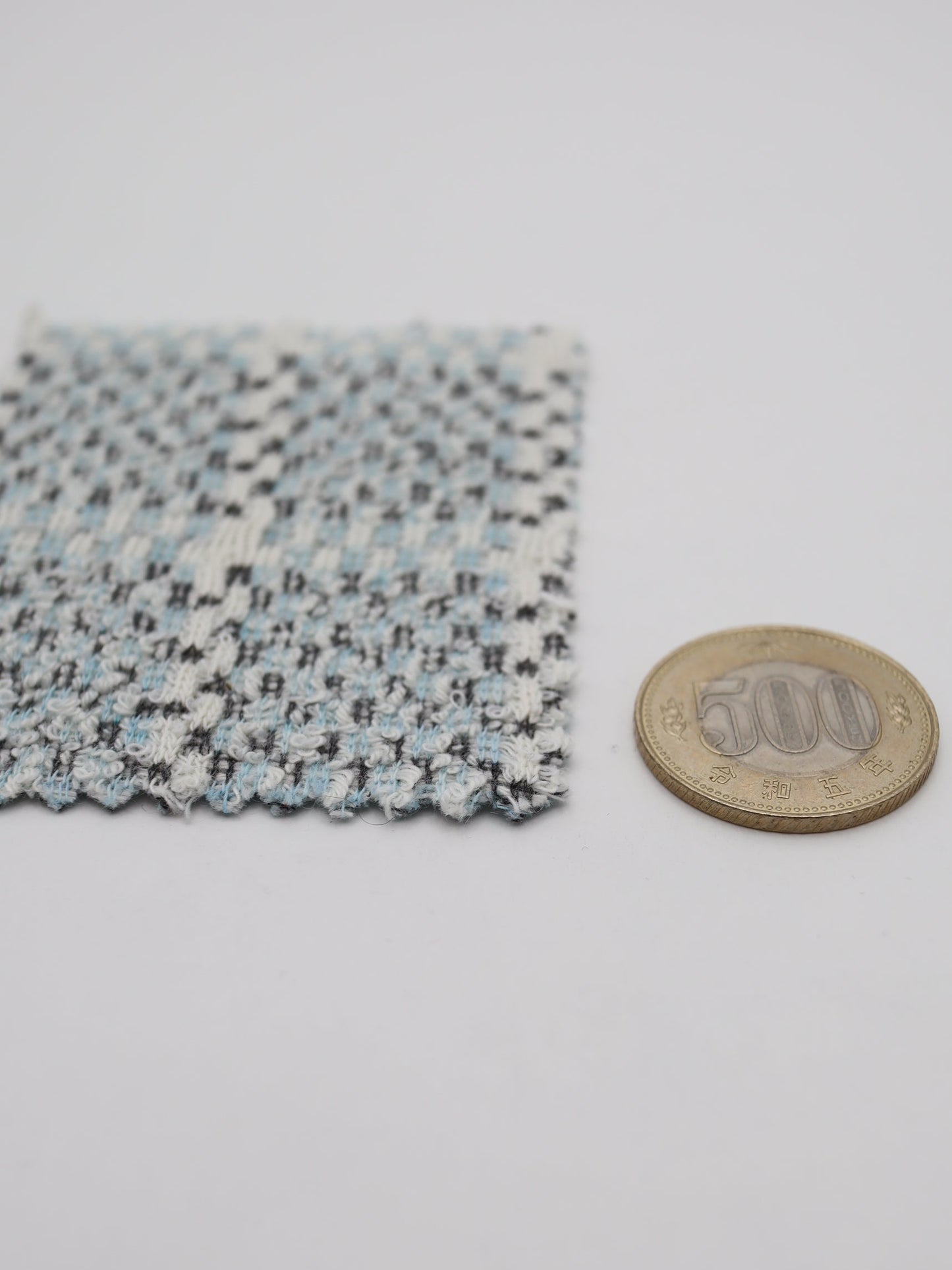 ツイード風チェック柄二重織りニット生地　ストレッチあり【26SS-072】