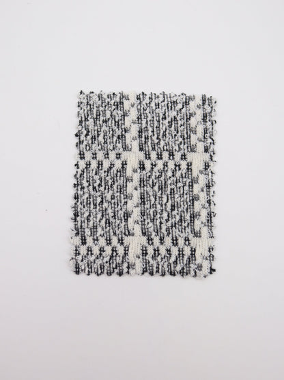 ツイード風チェック柄二重織りニット生地　ストレッチあり【26SS-072】