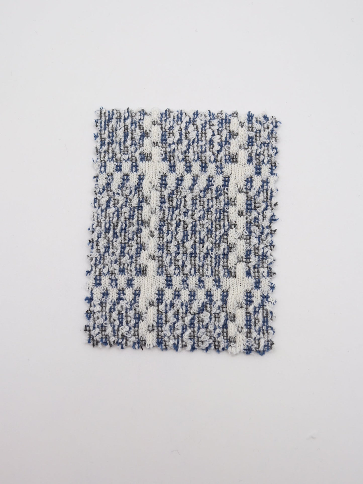 ツイード風チェック柄二重織りニット生地　ストレッチあり【26SS-072】