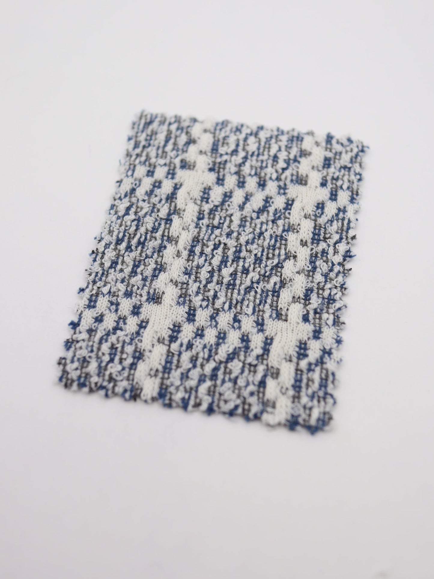 ツイード風チェック柄二重織りニット生地　ストレッチあり【26SS-072】