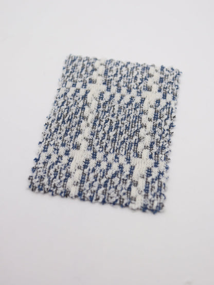 ツイード風チェック柄二重織りニット生地　ストレッチあり【26SS-072】