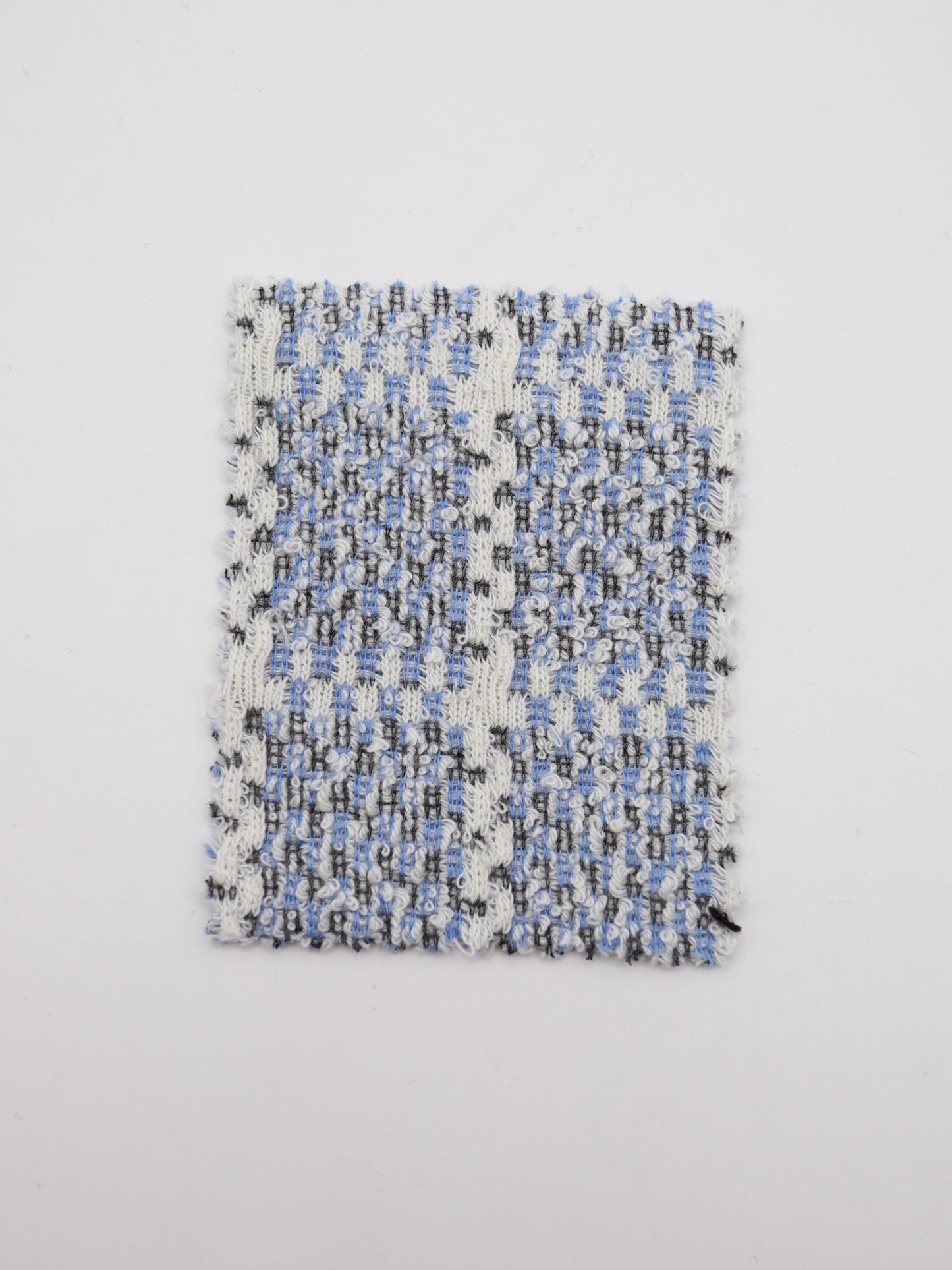 ツイード風チェック柄二重織りニット生地　ストレッチあり【26SS-072】