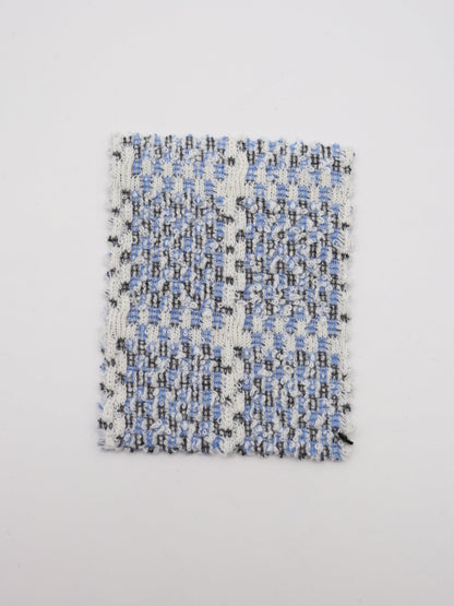 ツイード風チェック柄二重織りニット生地　ストレッチあり【26SS-072】