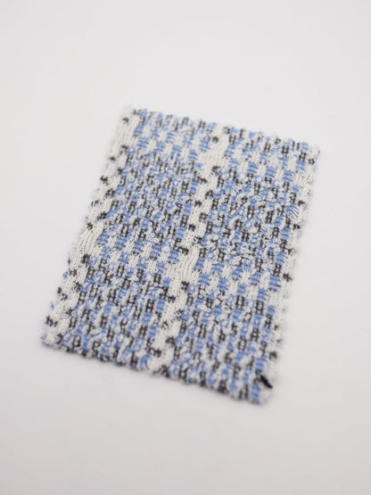 ツイード風チェック柄二重織りニット生地　ストレッチあり【26SS-072】