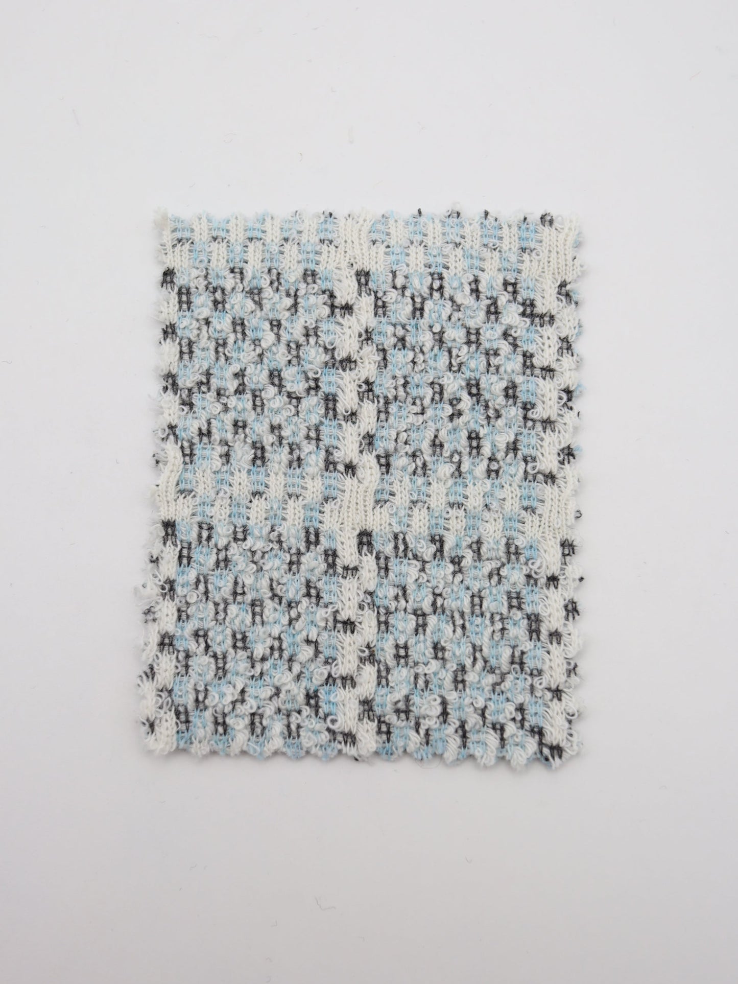 ツイード風チェック柄二重織りニット生地　ストレッチあり【26SS-072】