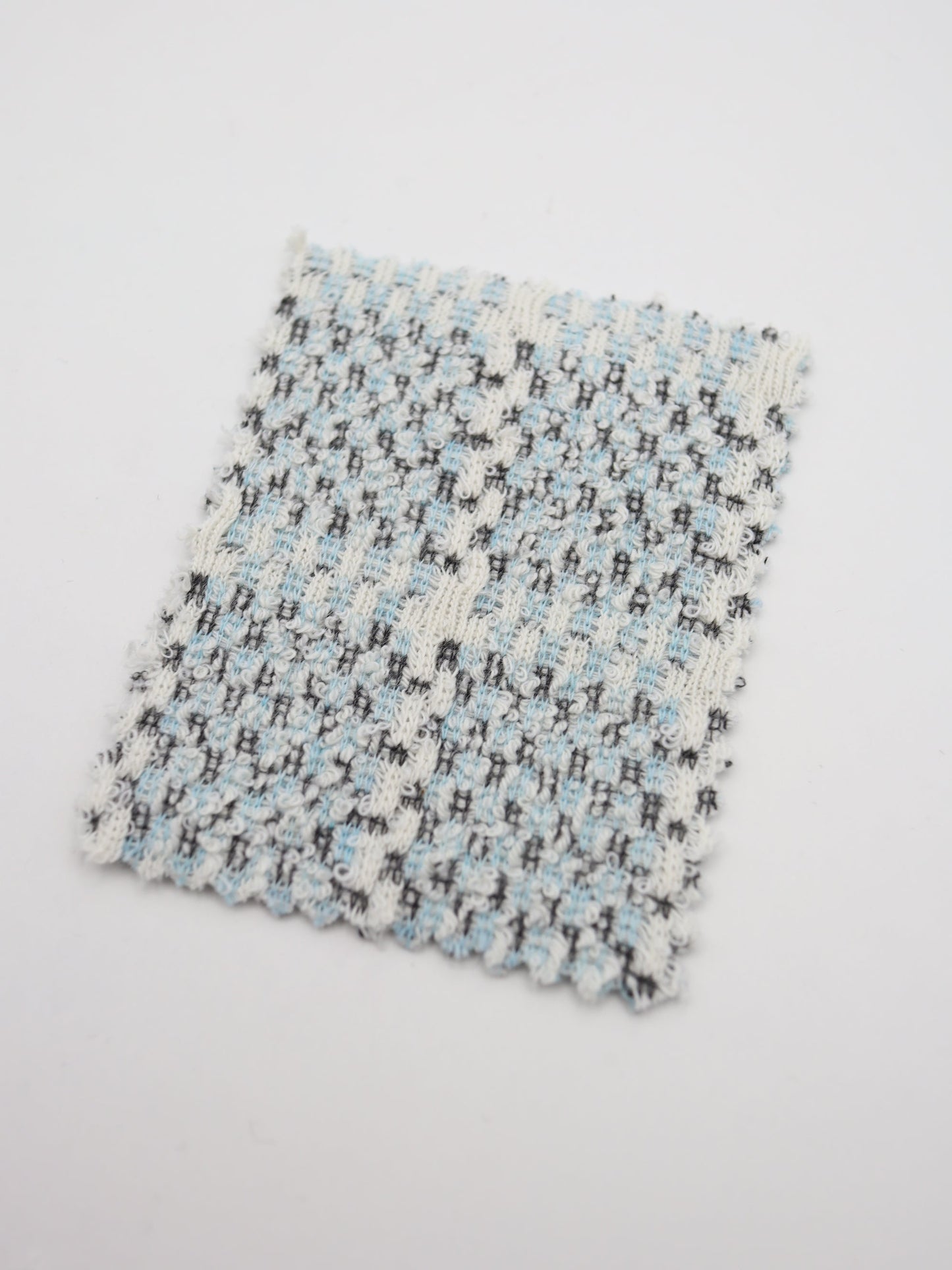 ツイード風チェック柄二重織りニット生地　ストレッチあり【26SS-072】