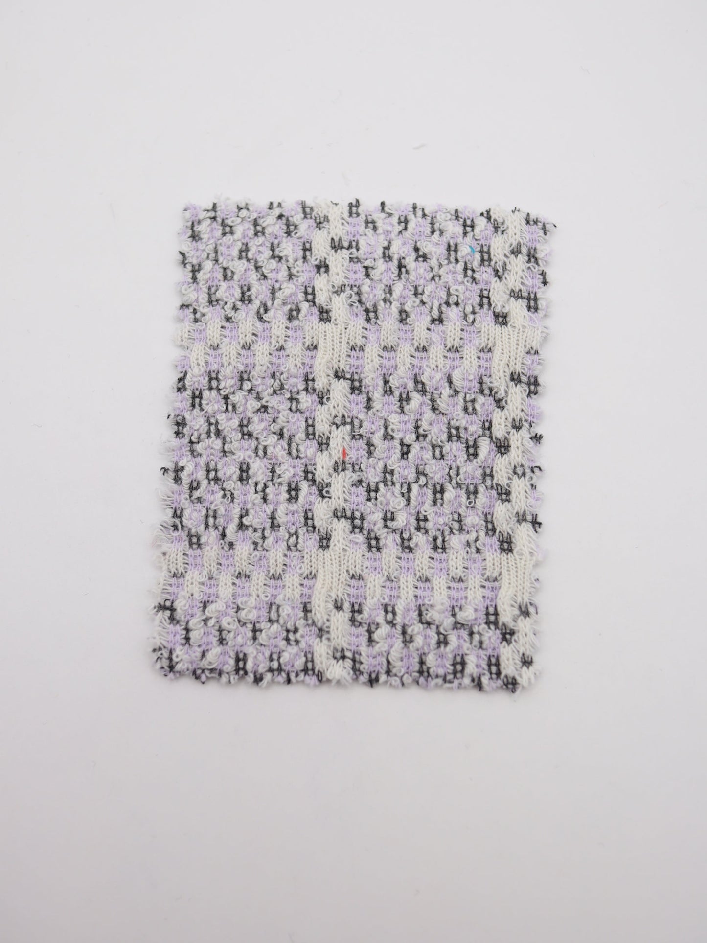 ツイード風チェック柄二重織りニット生地　ストレッチあり【26SS-072】