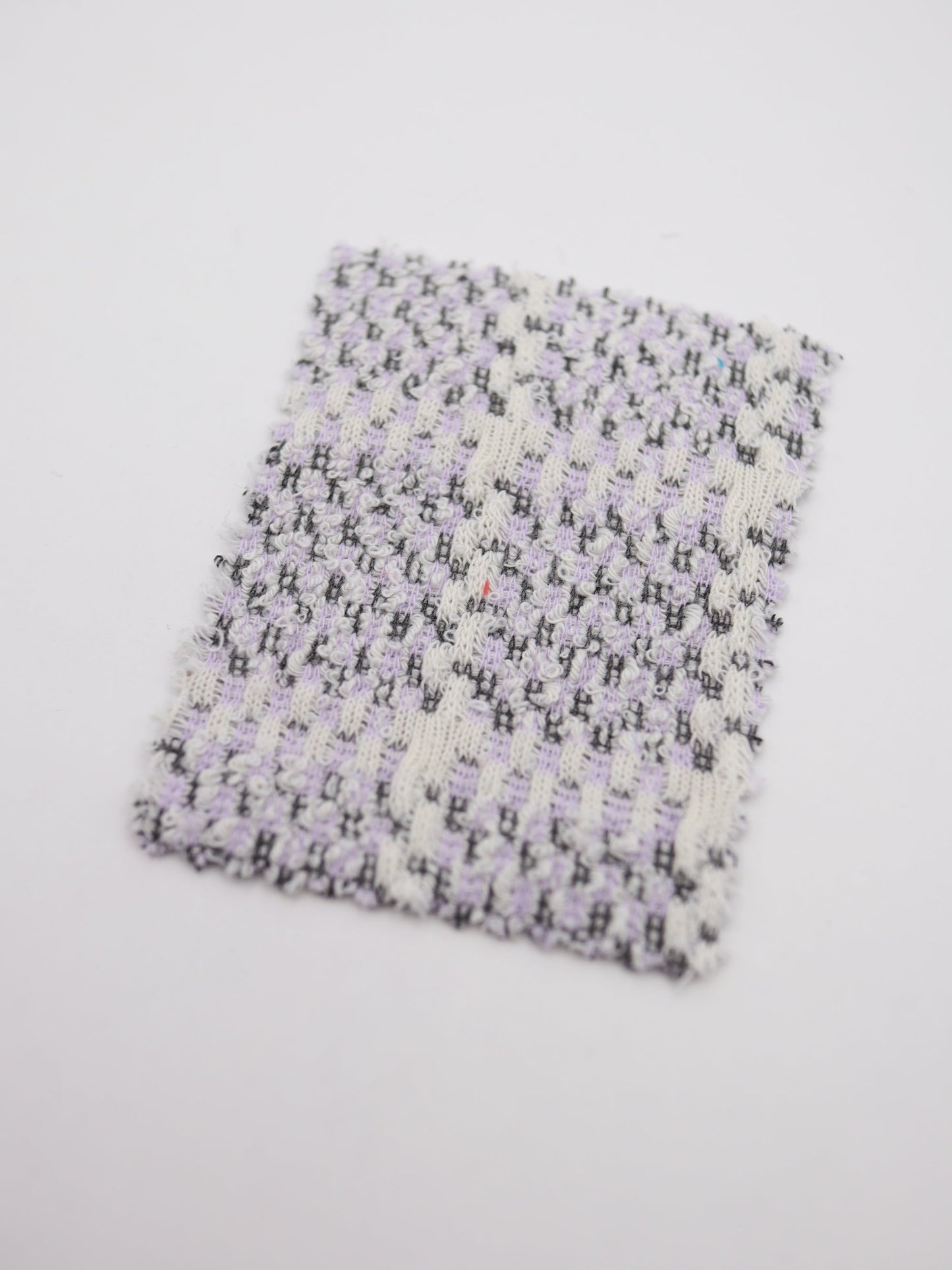 ツイード風チェック柄二重織りニット生地　ストレッチあり【26SS-072】