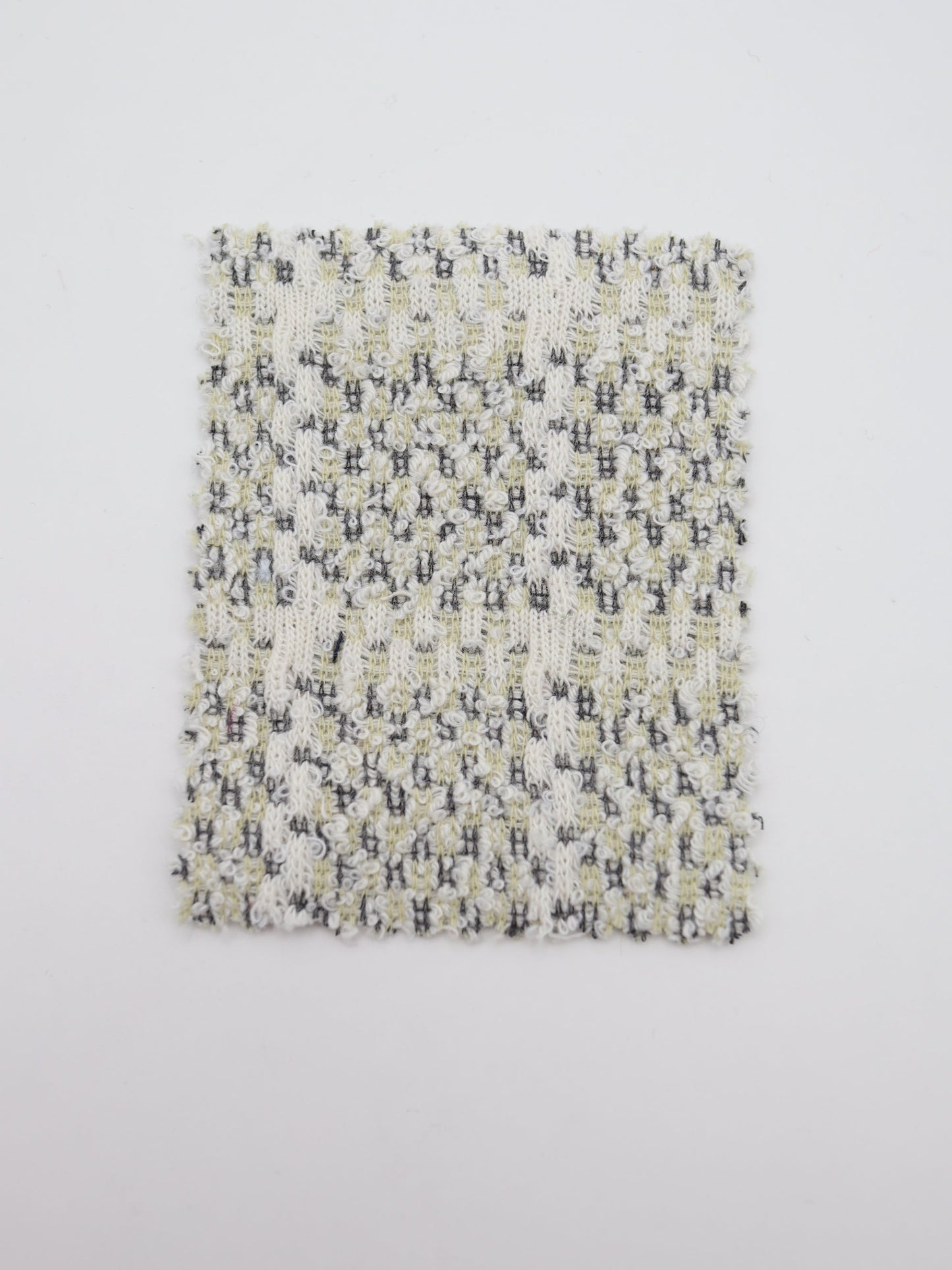 ツイード風チェック柄二重織りニット生地　ストレッチあり【26SS-072】