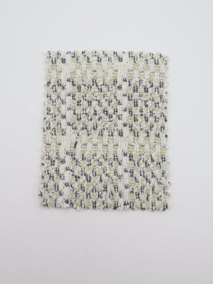 ツイード風チェック柄二重織りニット生地　ストレッチあり【26SS-072】