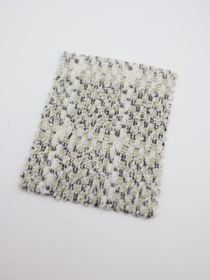 ツイード風チェック柄二重織りニット生地　ストレッチあり【26SS-072】