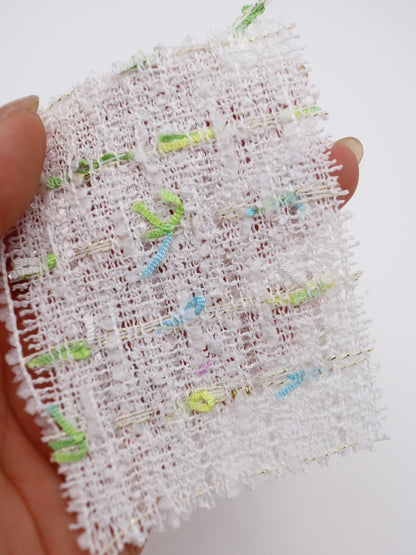 カラフルテープヤーンミックスツイード生地　スカートやワンピースやジャケットなど◎【26SS-073】