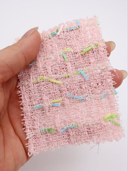 カラフルテープヤーンミックスツイード生地　スカートやワンピースやジャケットなど◎【26SS-073】