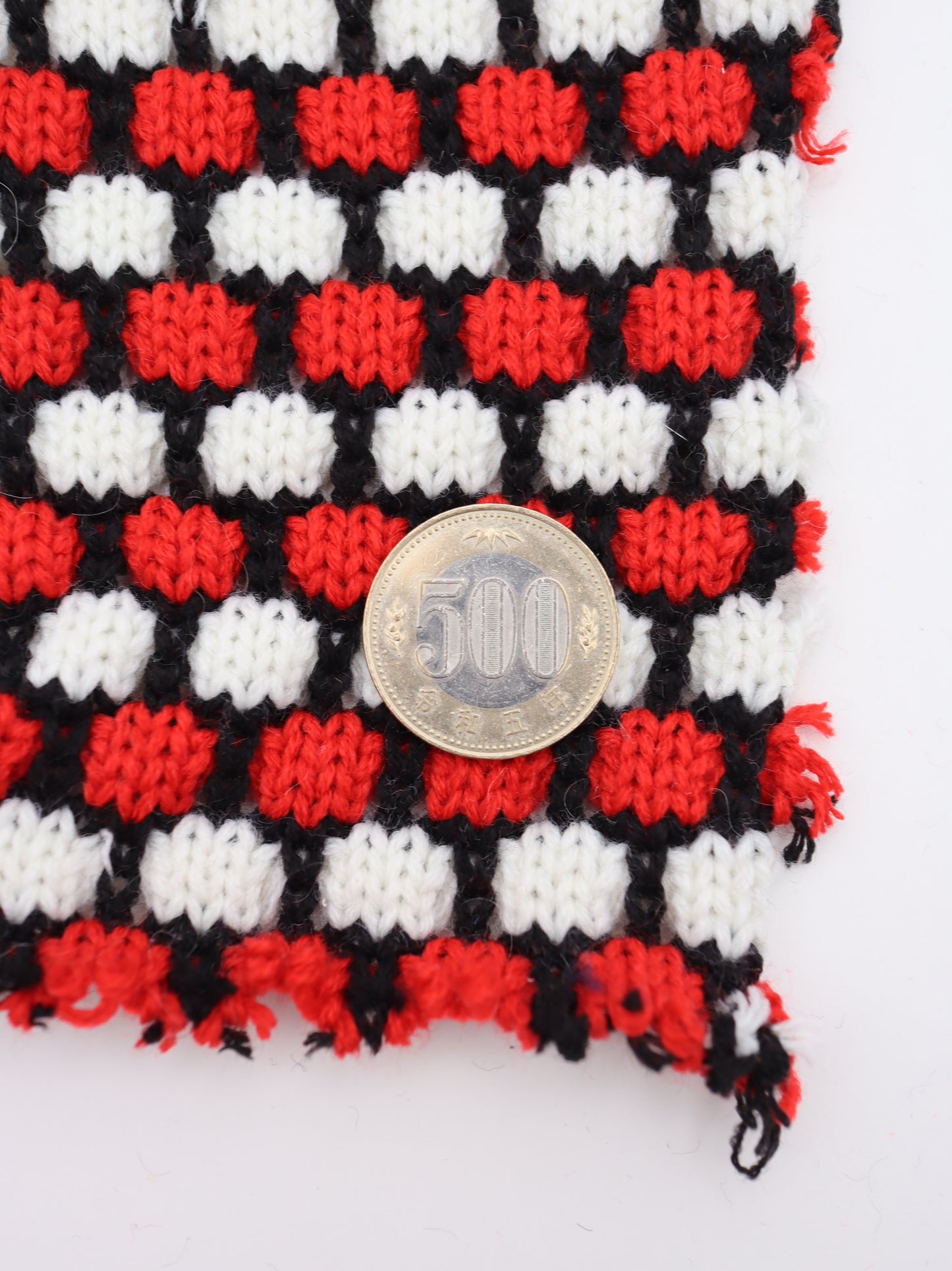 ぷっくりぽこぽこ配色ブロックジャカードニットソー｜【生地幅】約111センチ 【混率】アクリル100%｜ドッグウエア・KIDSウエア・トップス・雑貨向き｜26AW-010