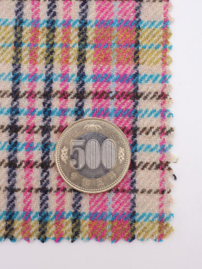 ウール混起毛タータンチェックツイード|【生地幅】約147センチ 【混率】アクリル50％ポリエステル30％ウール20％|ドッグウエア・KIDSウエア・アウター・雑貨向き｜26AW-207