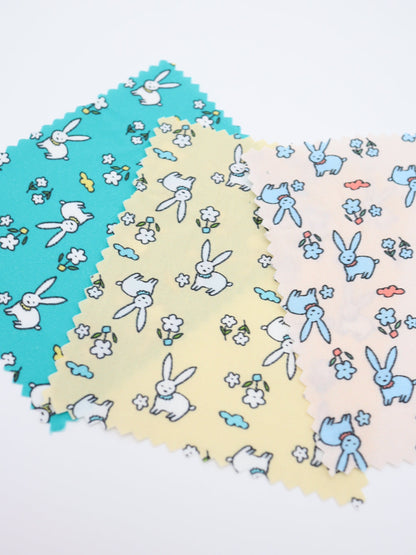 【25AW-020】お花畑うさぎプリント綿ローン　/0.5ｙあたり＝～830円