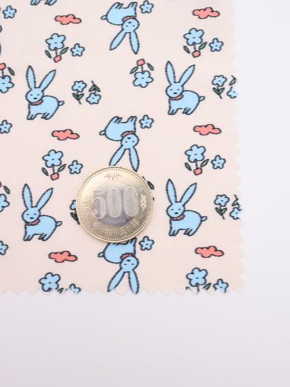【25AW-020】お花畑うさぎプリント綿ローン　/0.5ｙあたり＝～830円