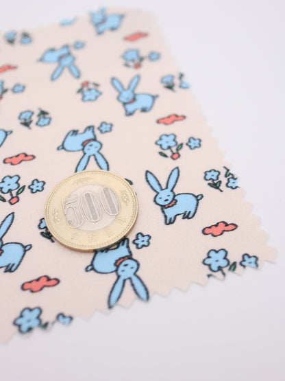 【25AW-020】お花畑うさぎプリント綿ローン　/0.5ｙあたり＝～830円