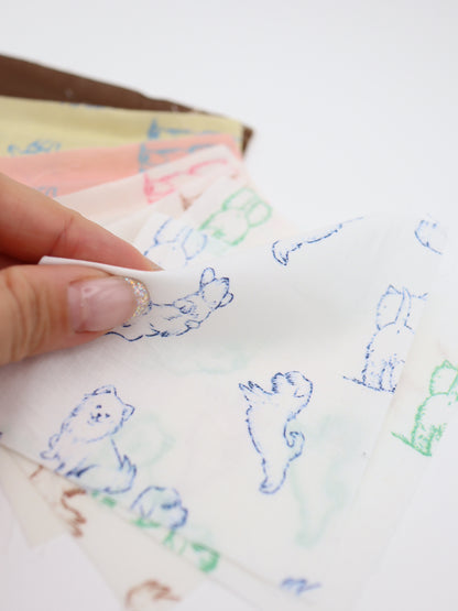 【25AW-047】ころころわんこプリント綿ローン　/0.5ｙあたり＝～810円