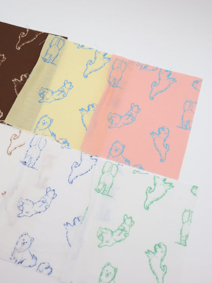 【25AW-047】ころころわんこプリント綿ローン　/0.5ｙあたり＝～810円