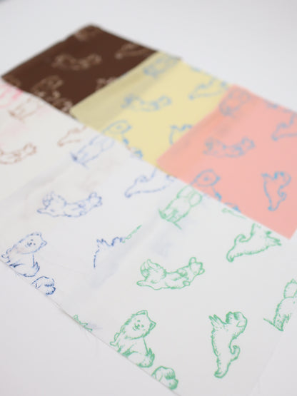 【25AW-047】ころころわんこプリント綿ローン　/0.5ｙあたり＝～810円