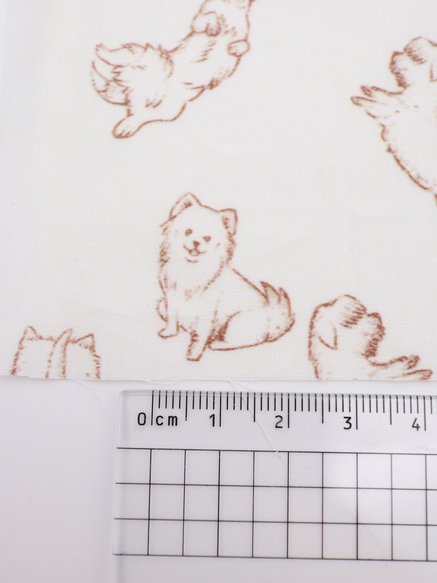 【25AW-047】ころころわんこプリント綿ローン　/0.5ｙあたり＝～810円