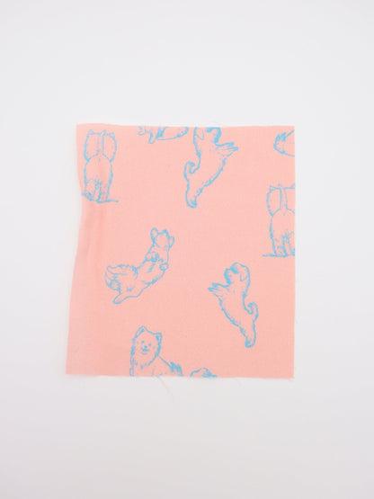 【25AW-047】ころころわんこプリント綿ローン　/0.5ｙあたり＝～810円