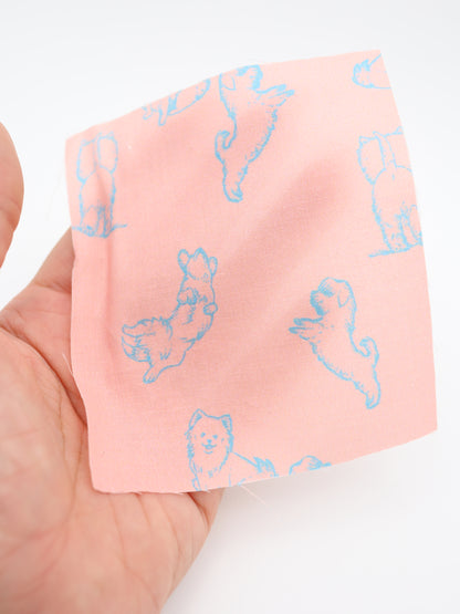 【25AW-047】ころころわんこプリント綿ローン　/0.5ｙあたり＝～810円