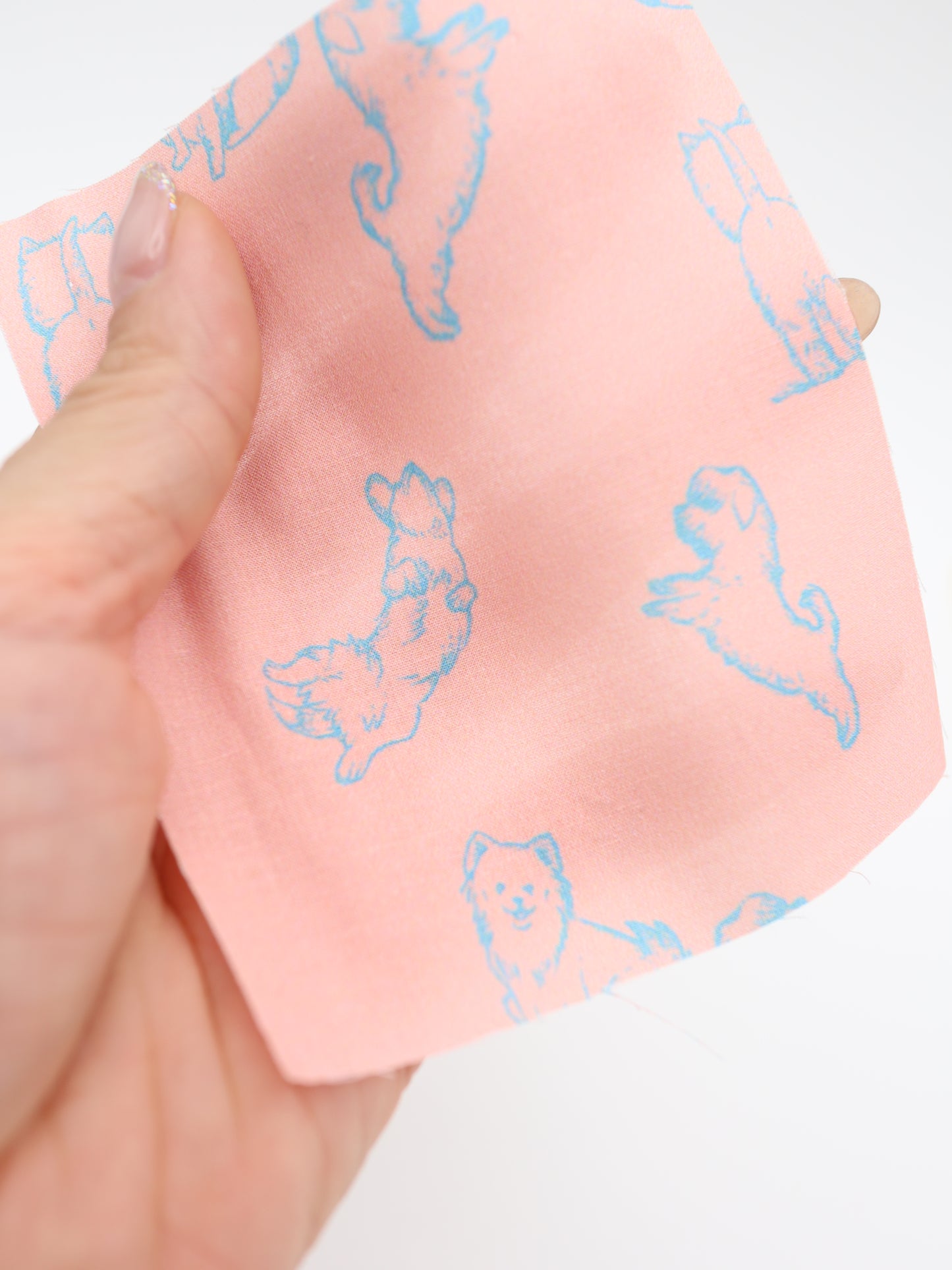 【25AW-047】ころころわんこプリント綿ローン　/0.5ｙあたり＝～810円