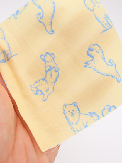 【25AW-047】ころころわんこプリント綿ローン　/0.5ｙあたり＝～810円