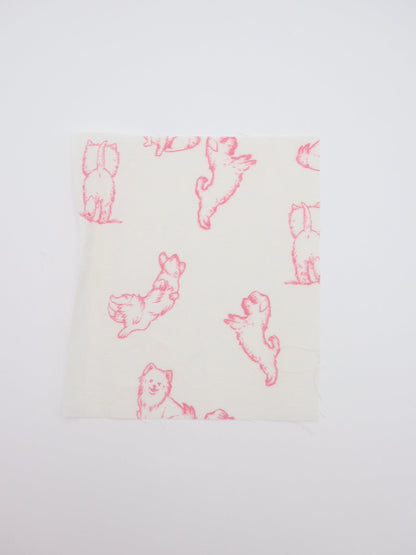 【25AW-047】ころころわんこプリント綿ローン　/0.5ｙあたり＝～810円