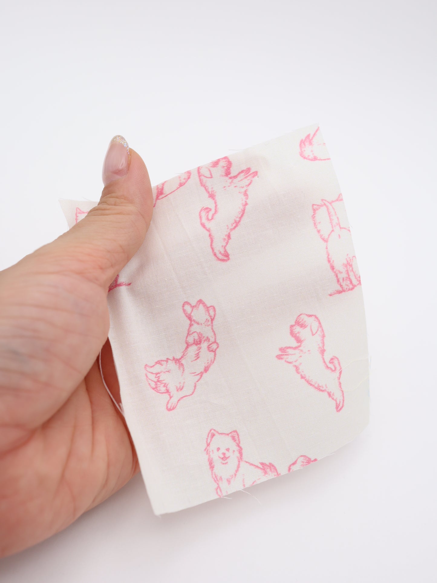 【25AW-047】ころころわんこプリント綿ローン　/0.5ｙあたり＝～810円