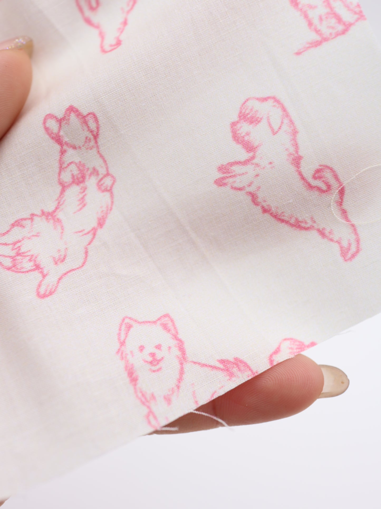 【25AW-047】ころころわんこプリント綿ローン　/0.5ｙあたり＝～810円