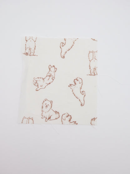 【25AW-047】ころころわんこプリント綿ローン　/0.5ｙあたり＝～810円