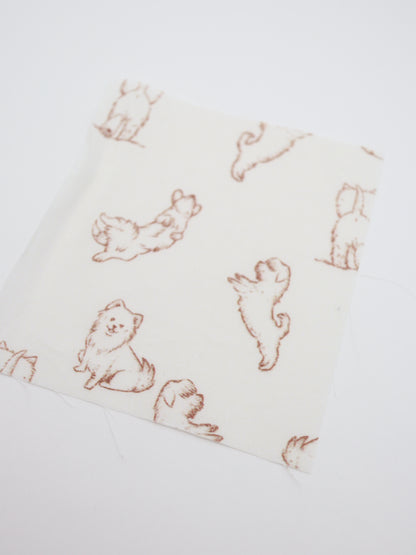 【25AW-047】ころころわんこプリント綿ローン　/0.5ｙあたり＝～810円