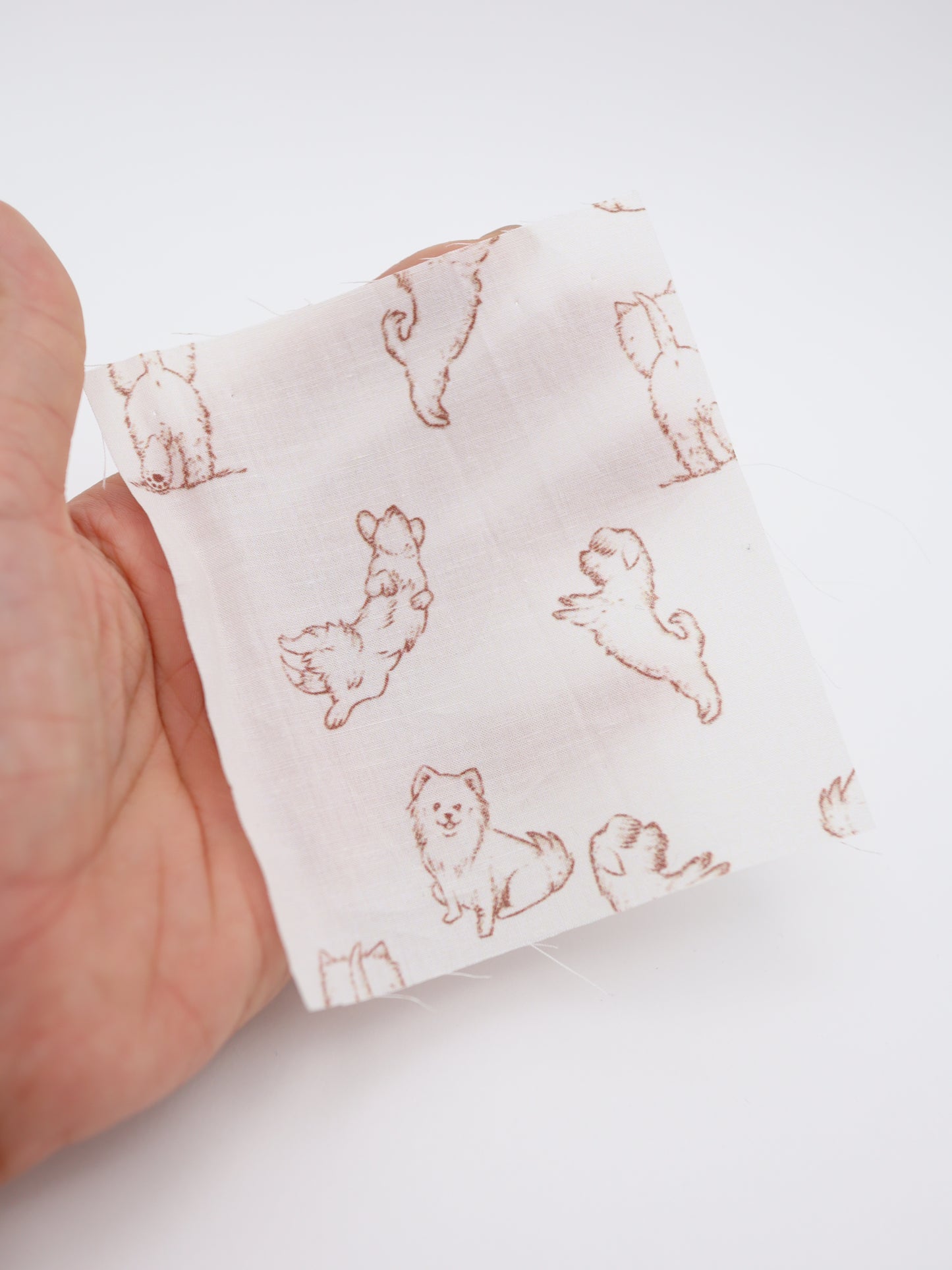 【25AW-047】ころころわんこプリント綿ローン　/0.5ｙあたり＝～810円